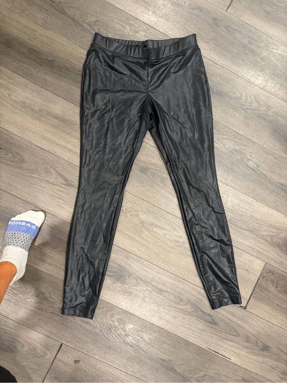 Express Black Faux-Leather Jeggings